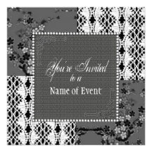 Invitation - Multi-Purpose - Grey and Lace