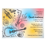 Invitation musicale bariolée de bat mitzvah de bar