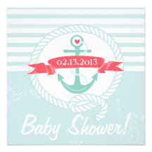 Invitation nautique de baby shower de bannière ble