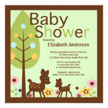Invitation neutre de baby shower de genre de cerfs