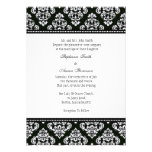 Invitation noire et blanche de mariage damassé