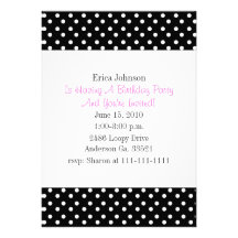Invitation noire et blanche de partie d'impression
