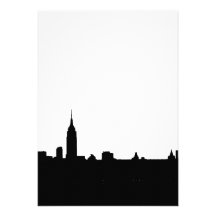 Invitation noire et blanche de silhouette de New Y