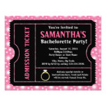 Invitation noire rose de billet de partie de Bache