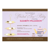 Invitation nuptiale avec du charme de thé (lavande
