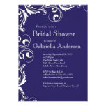Invitation nuptiale bleue de douche d'élégance mod
