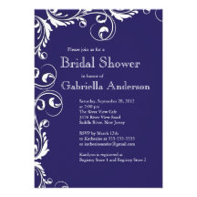 Invitation nuptiale bleue de douche d'élégance mod