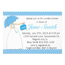 Invitation nuptiale bleue et blanche de douche de  invitations