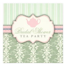 Invitation nuptiale chic de thé de douche de damas