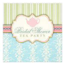 Invitation nuptiale chic de thé de douche de damas