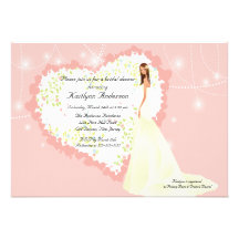 Invitation nuptiale de coeur de douche de jeune ma