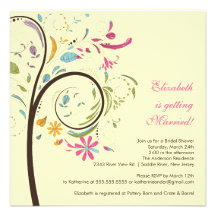 Invitation nuptiale de douche d'arbre floral de re