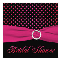 Invitation nuptiale de douche de coeurs roses, noi