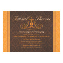 Invitation nuptiale de douche de damassé chic oran