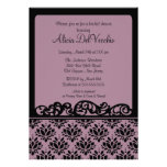 Invitation nuptiale de douche de damassé pourpre e