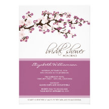 Invitation nuptiale de douche de fleurs de cerisie
