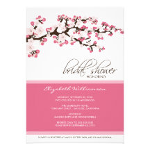 Invitation nuptiale de douche de fleurs de cerisie