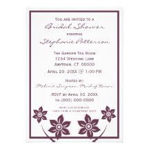 Invitation nuptiale de douche de fleurs douces et 