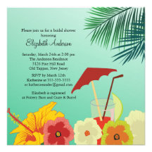 Invitation nuptiale de douche de fleurs tropicales