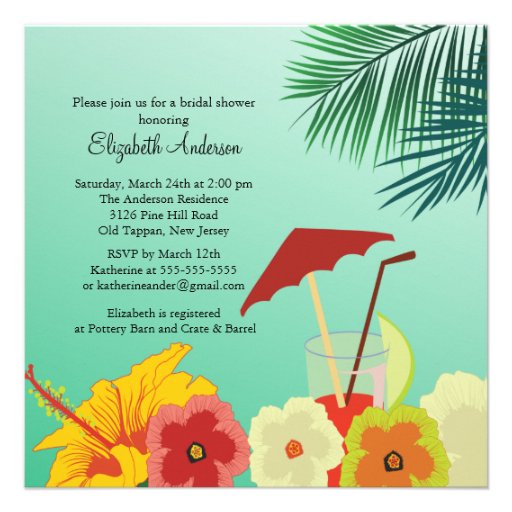 Invitation nuptiale de douche de fleurs tropicales