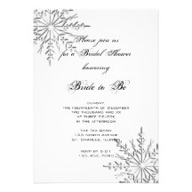 Invitation nuptiale de douche de flocon de neige