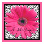 Invitation nuptiale de douche de Gerbera de noir r