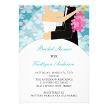 Invitation nuptiale de douche de jeune mariée flor