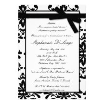 invitation nuptiale de douche de la damassé 5x7 bl