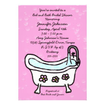 Invitation nuptiale de douche de lit et de Bath --
