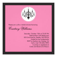 Invitation nuptiale de douche de lustre moderne
