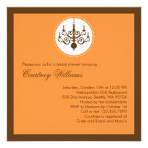 Invitation nuptiale de douche de lustre moderne