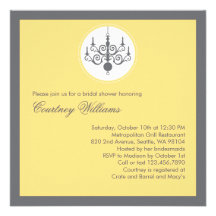 Invitation nuptiale de douche de lustre moderne