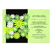 Invitation nuptiale de douche de marguerite verte 