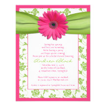 Invitation nuptiale de douche de marguerite verte 