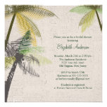 Invitation nuptiale de douche de palmiers tropicau