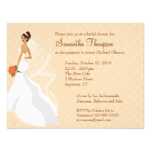 Invitation nuptiale de douche de pêche Flirty