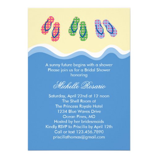 Invitation nuptiale de douche de plage de bascules