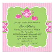 Invitation nuptiale de douche de pot de thé