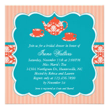 Invitation nuptiale de douche de pot de thé
