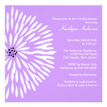 Invitation nuptiale de douche de ressort lilas de 