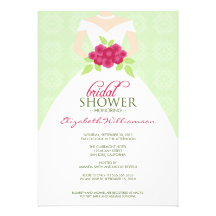 Invitation nuptiale de douche de robe de mariage (