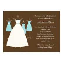 Invitation nuptiale de douche de robes modernes - 