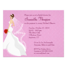 Invitation nuptiale de douche de rose Flirty