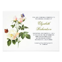 invitation nuptiale de douche de roses blancs
