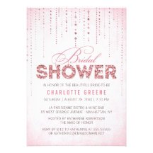Invitation nuptiale de douche de scintillement ros