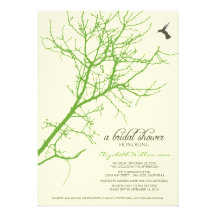 Invitation nuptiale de douche de silhouette d'arbr