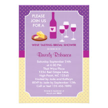 Invitation nuptiale de douche d'échantillon de vin