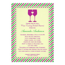 Invitation nuptiale de douche deux en verre de vin