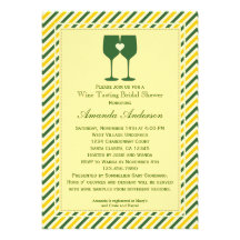 Invitation nuptiale de douche deux en verre de vin