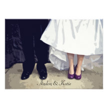 Invitation nuptiale de répétition de chaussures